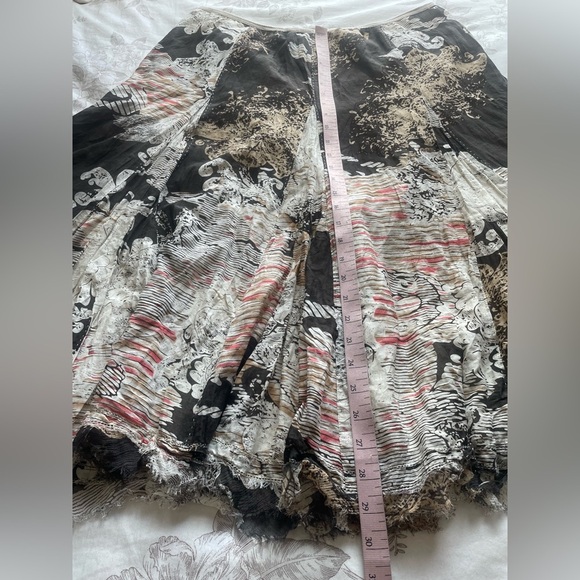 Vintage Brown Pink Patchwork Silk Cotton Skirt 12 Fairycore Goblincore Y2K Boho - Picture 3 of 12